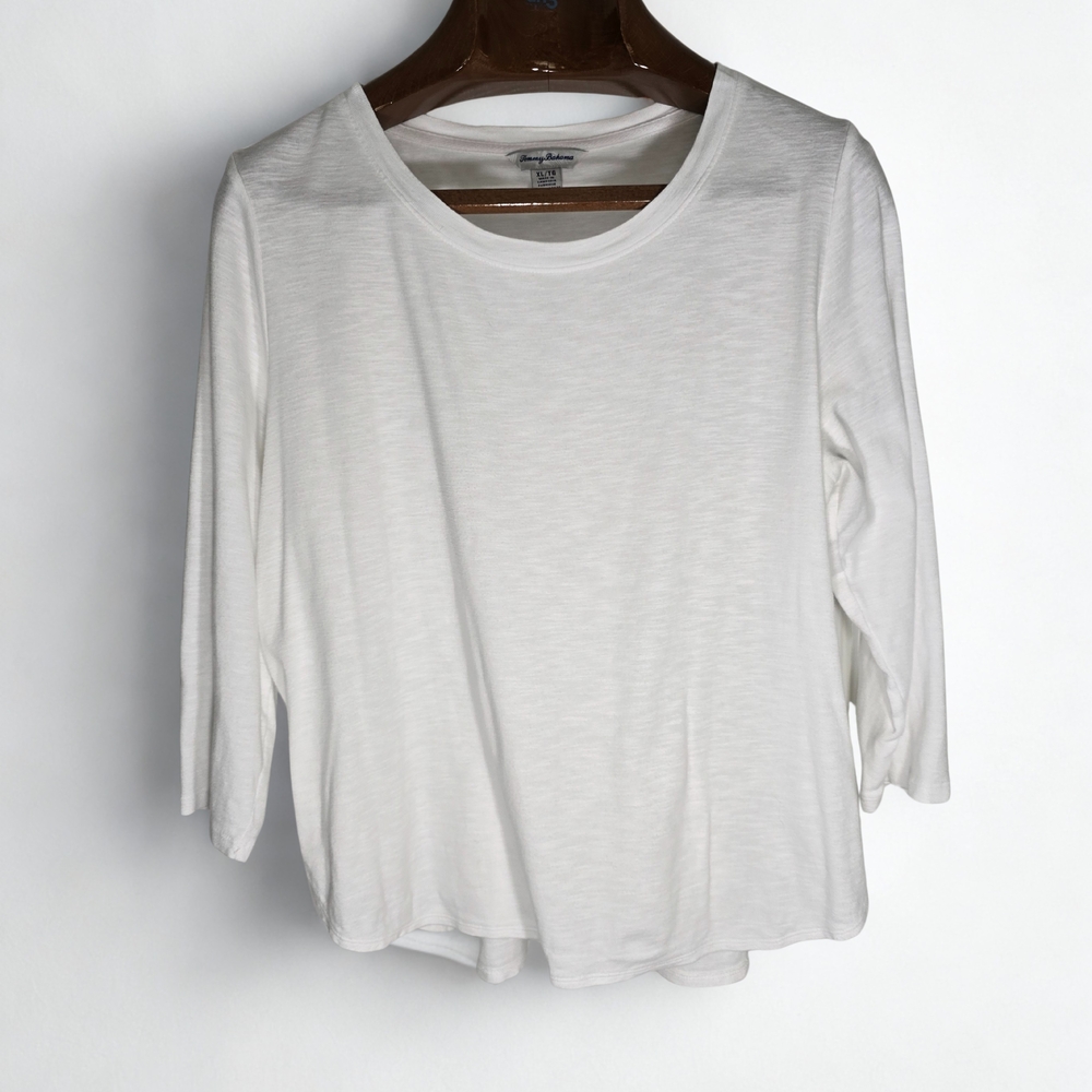 Tommy Bahama Women's Classic White Long Sleeve Top